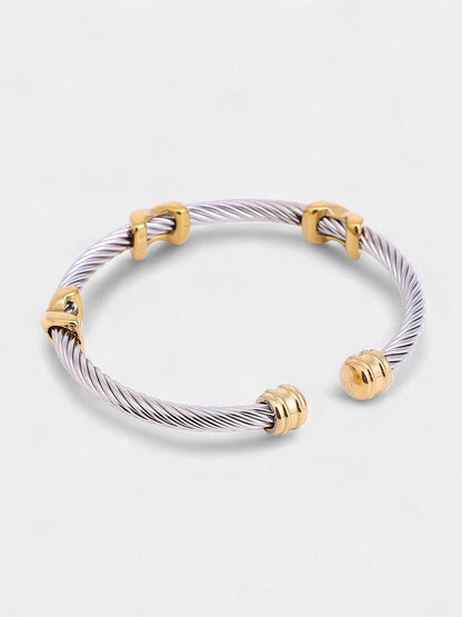 The Peregron Round Watch With Cuff Bracelet Combo