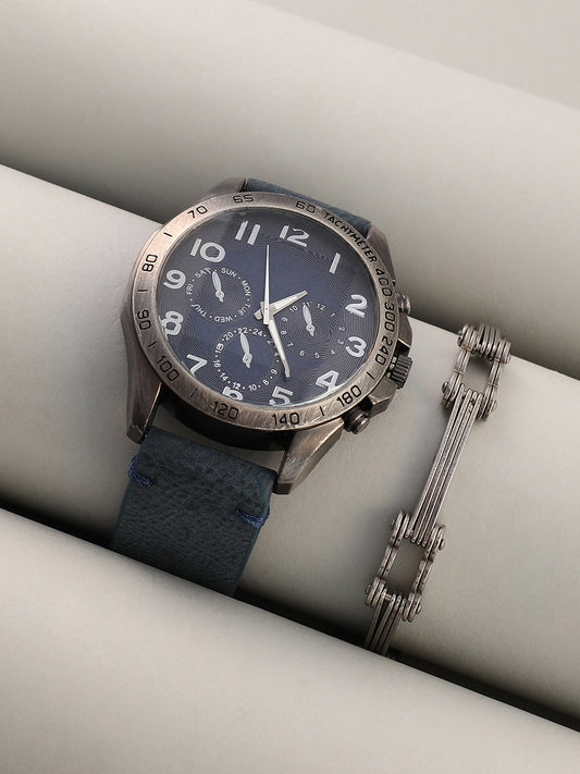 The Peregron Round Watch With Chain Bracelet Combo