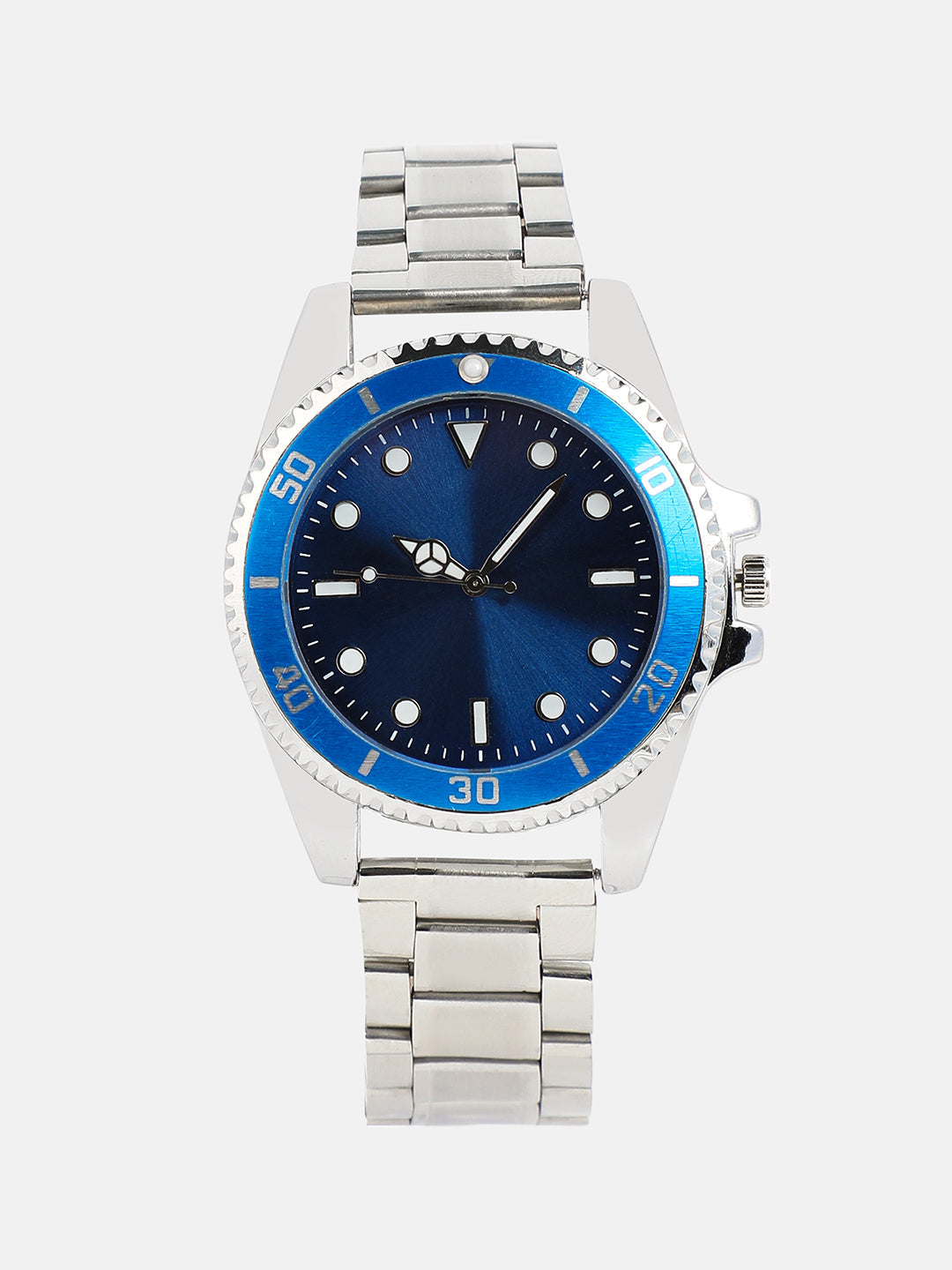 The Ribbed Round Watch With Chain Bracelet Combo