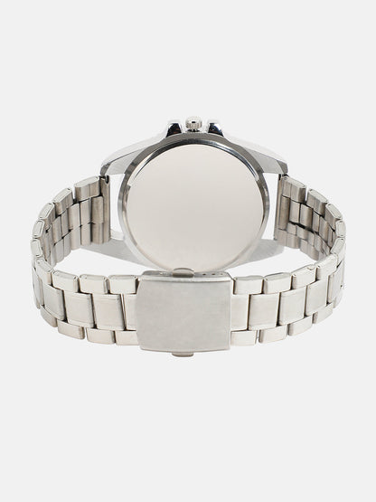 The Ribbed Round Watch With Chain Bracelet Combo