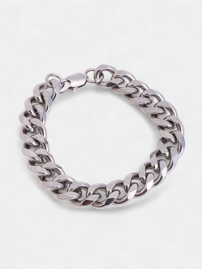 The Ribbed Round Watch With Chain Bracelet Combo