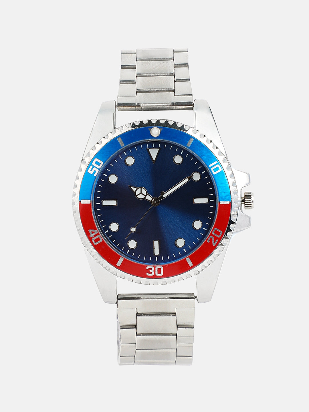 The Ribbed Round Watch With Chain Bracelet Combo