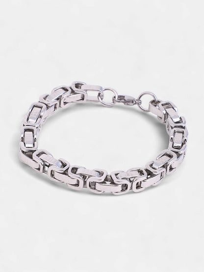 The Ribbed Round Watch With Chain Bracelet Combo