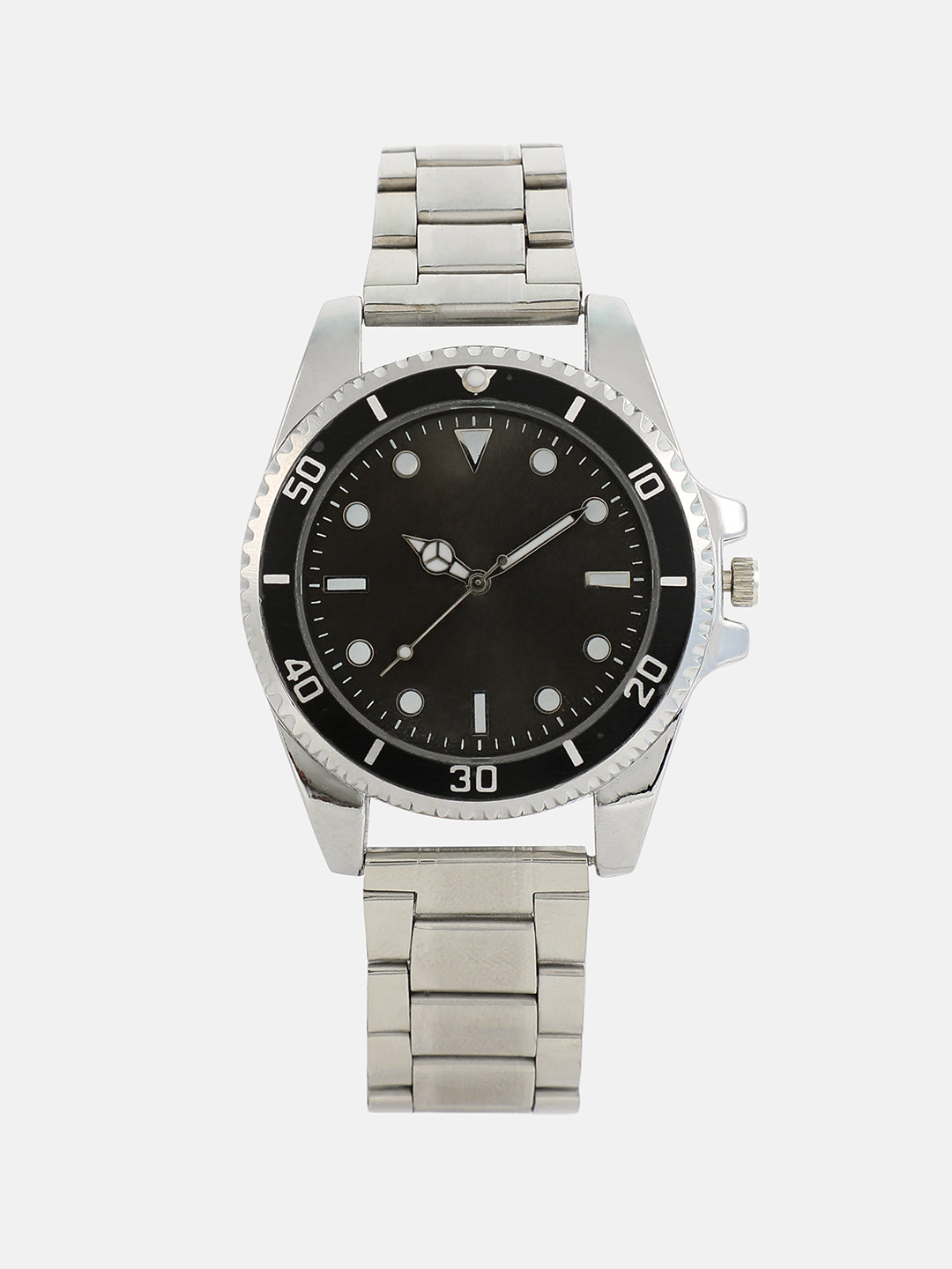 The Ribbed Round Watch With Link Bracelet Combo
