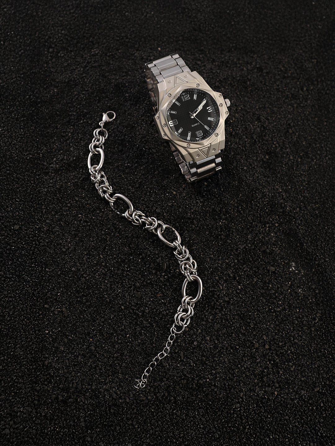 The Torque Driftor Round Watch With Link Bracelet Combo