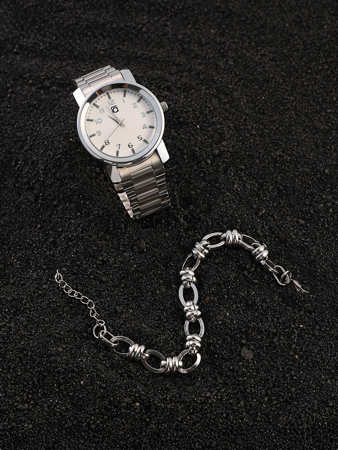 The Daily Round Watch With Link Bracelet Combo