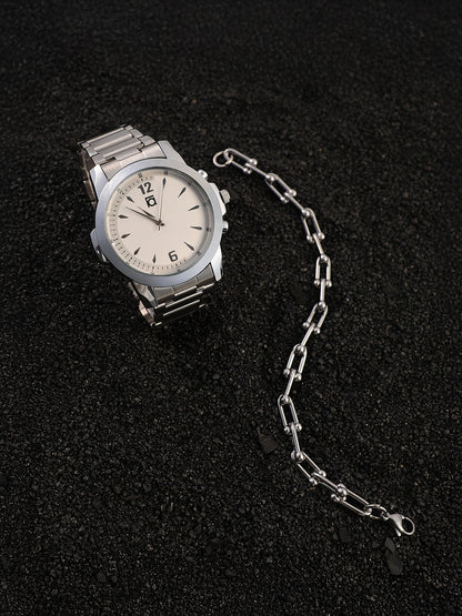 The Studio Round Watch With Link Bracelet Combo
