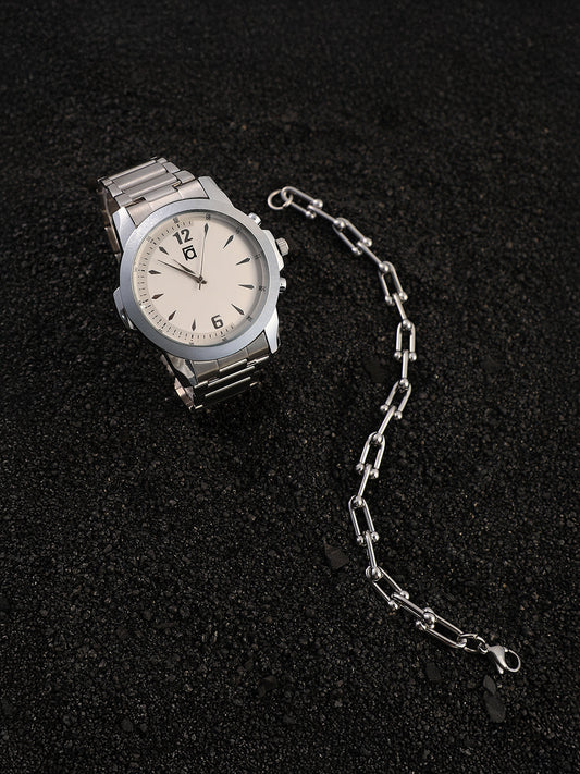 The Studio Round Watch With Link Bracelet Combo