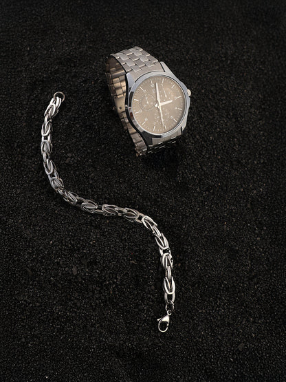 The Grind Four-Dial Round Watch With Link Bracelet Combo