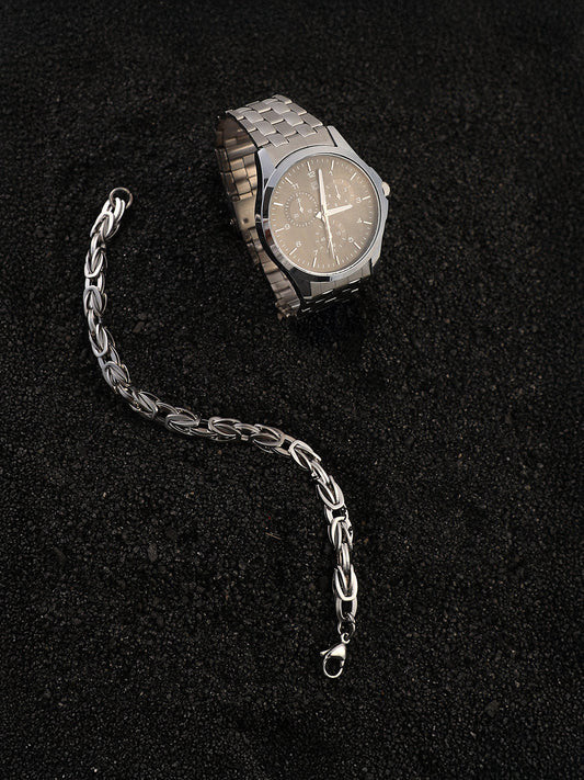 The Grind Four-Dial Round Watch With Link Bracelet Combo