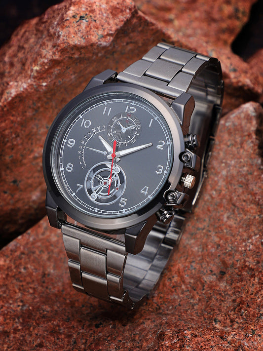 The Navos Chain Round Watch - Space Grey