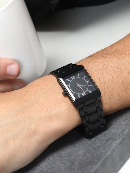 The Perdiem Rectangular Watch - Onyx Black