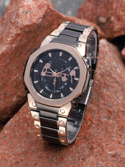 The Vireo Round Watch-Obsidian Black Rose Gold