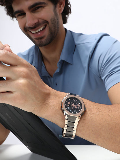 The Vireo Round Watch-Obsidian Black Rose Gold