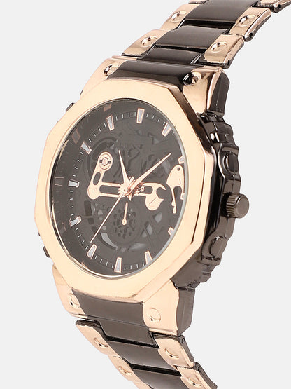 The Vireo Round Watch-Obsidian Black Rose Gold