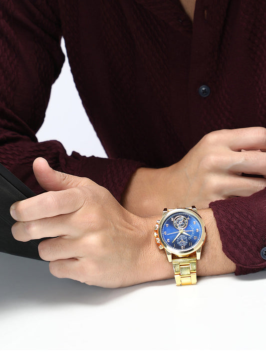 The Navos Chain Round Watch - California Gold