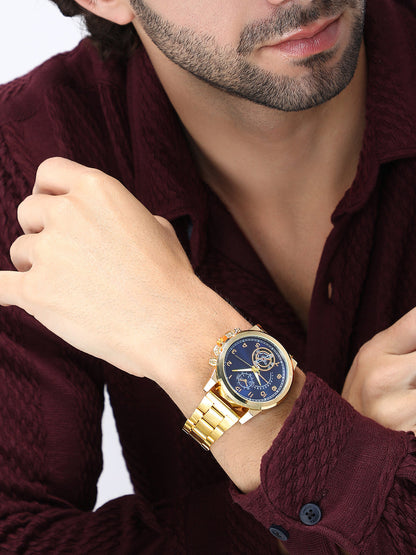 The Navos Chain Round Watch - California Gold