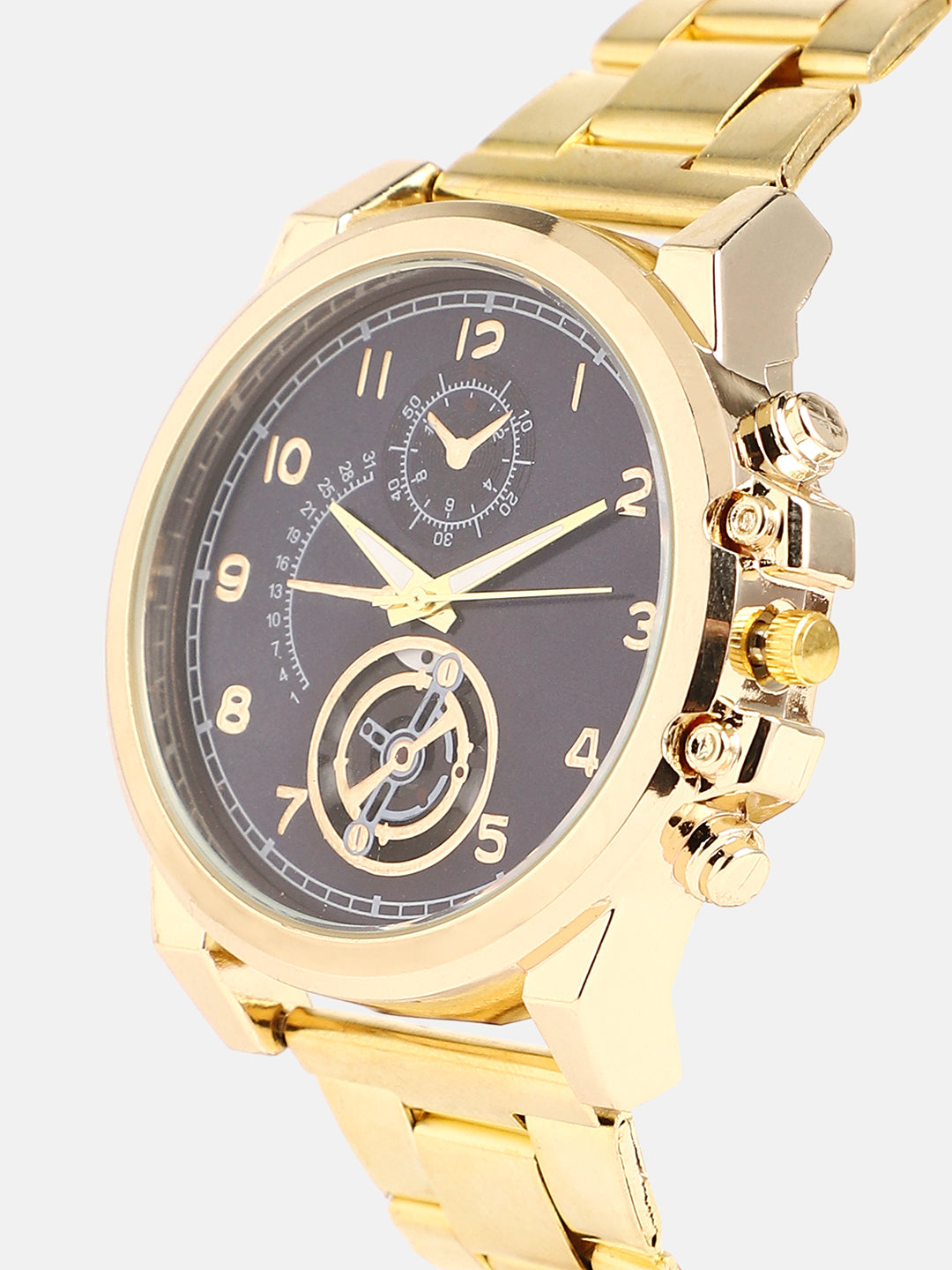 The Navos Chain Round Watch - California Gold