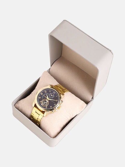 The Navos Chain Round Watch - California Gold