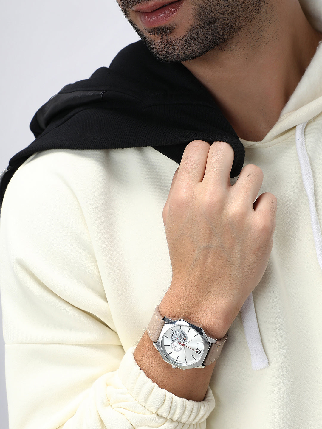 The Formula Leather Round Watch - Khaki Brown