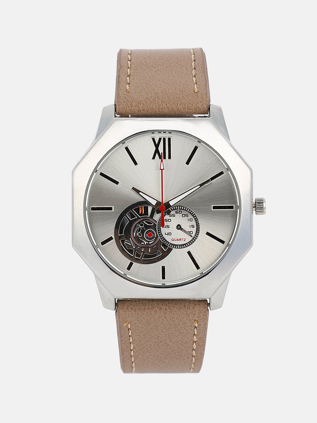 The Formula Leather Round Watch - Khaki Brown