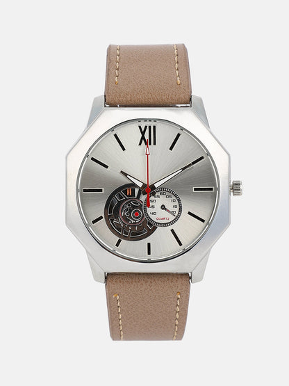 The Formula Leather Round Watch - Khaki Brown