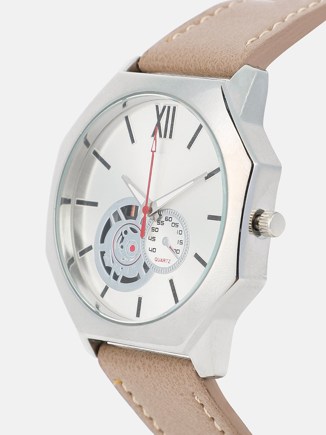 The Formula Leather Round Watch - Khaki Brown