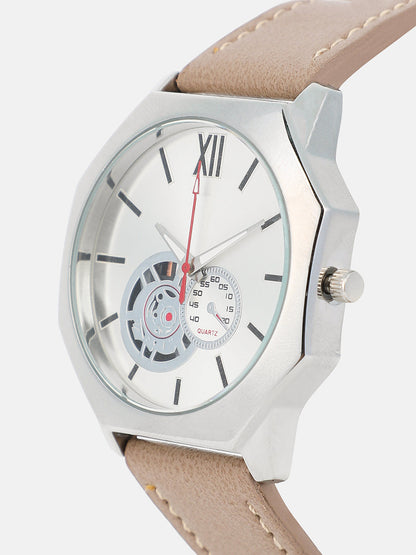 The Formula Leather Round Watch - Khaki Brown