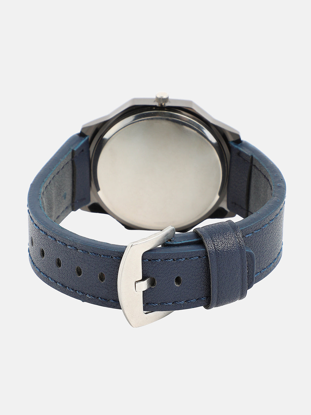 The Formula Leather Round Watch - Indigo Blue
