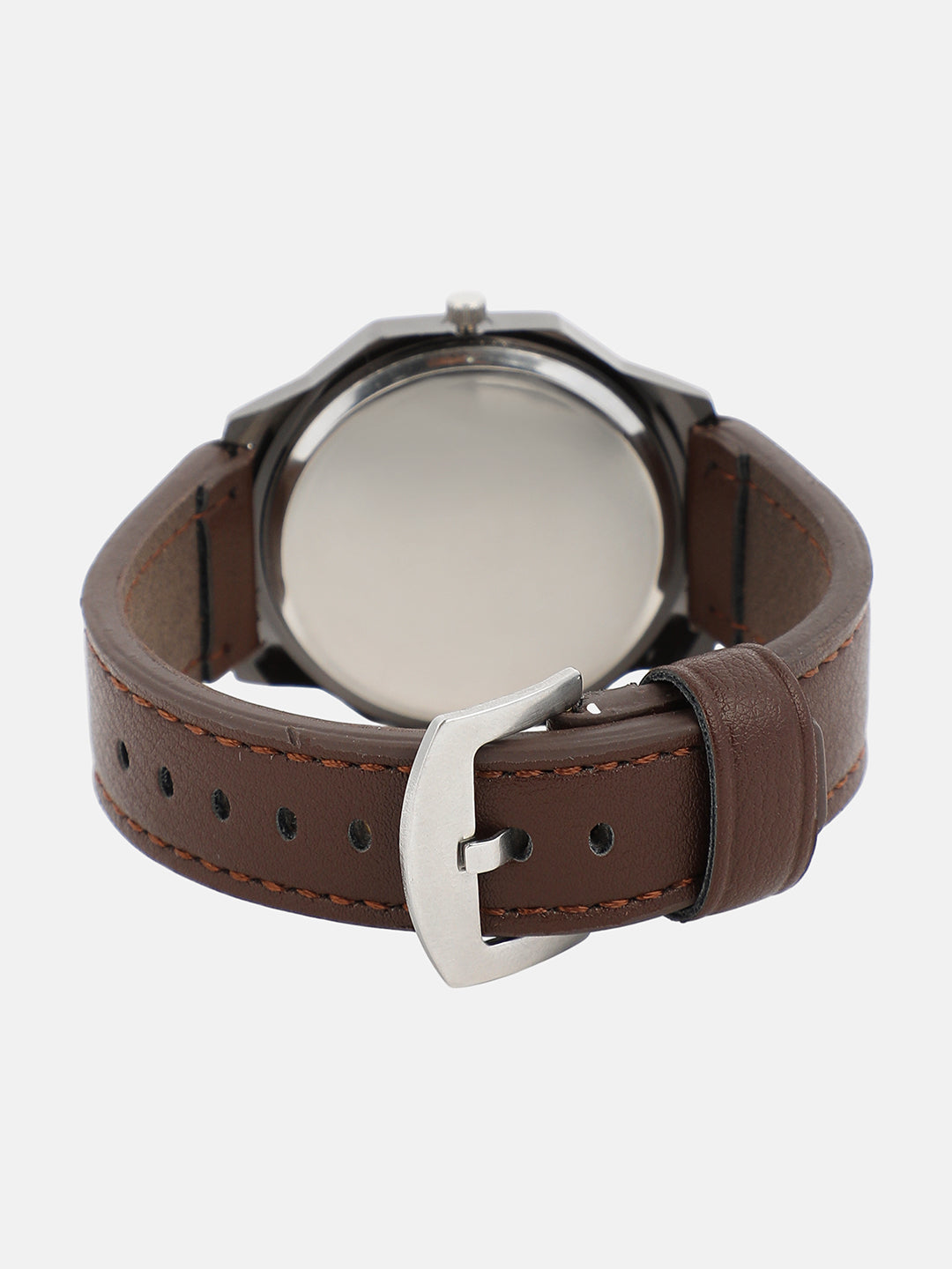The Formula Leather Round Watch - Chocolate Brown