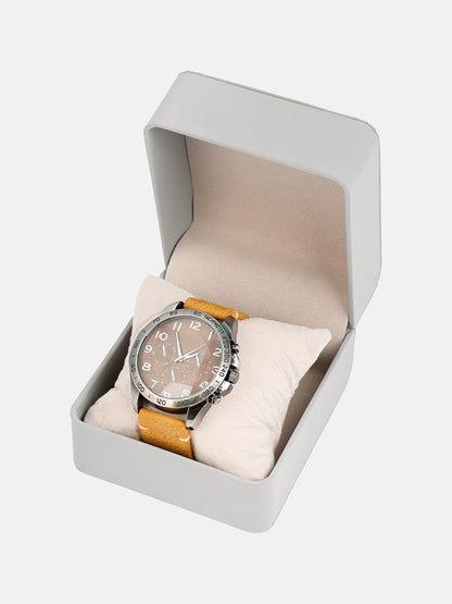 The Peregron Round Watch - Burnt Brown