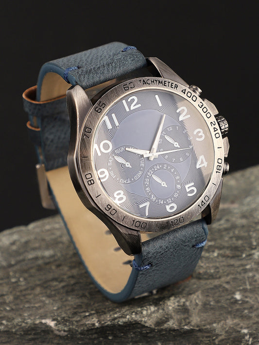 The Peregron Round Watch - Indigo Blue