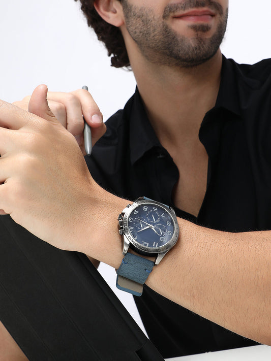 The Peregron Round Watch - Indigo Blue