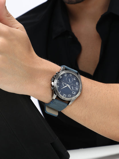 The Peregron Round Watch - Indigo Blue