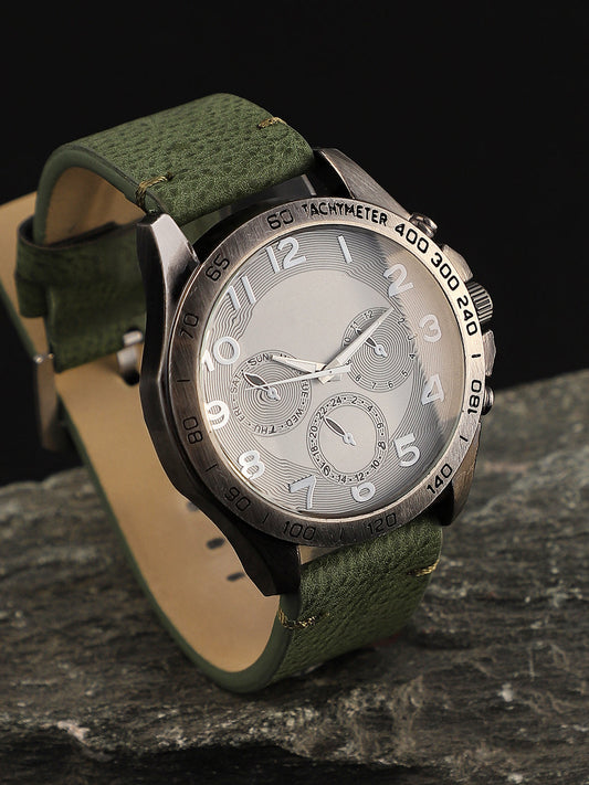The Peregron Round Watch - Olive Green