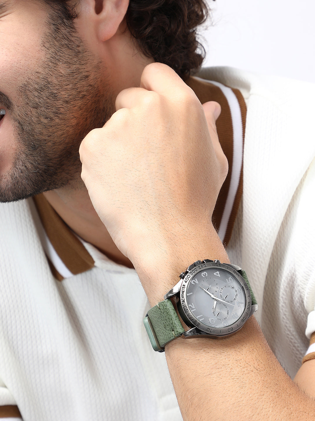 The Peregron Round Watch - Olive Green