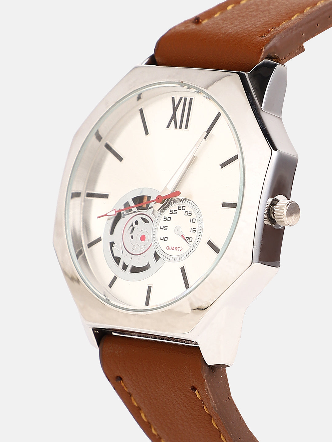 The Formula Leather Round Watch - Metallic Silver