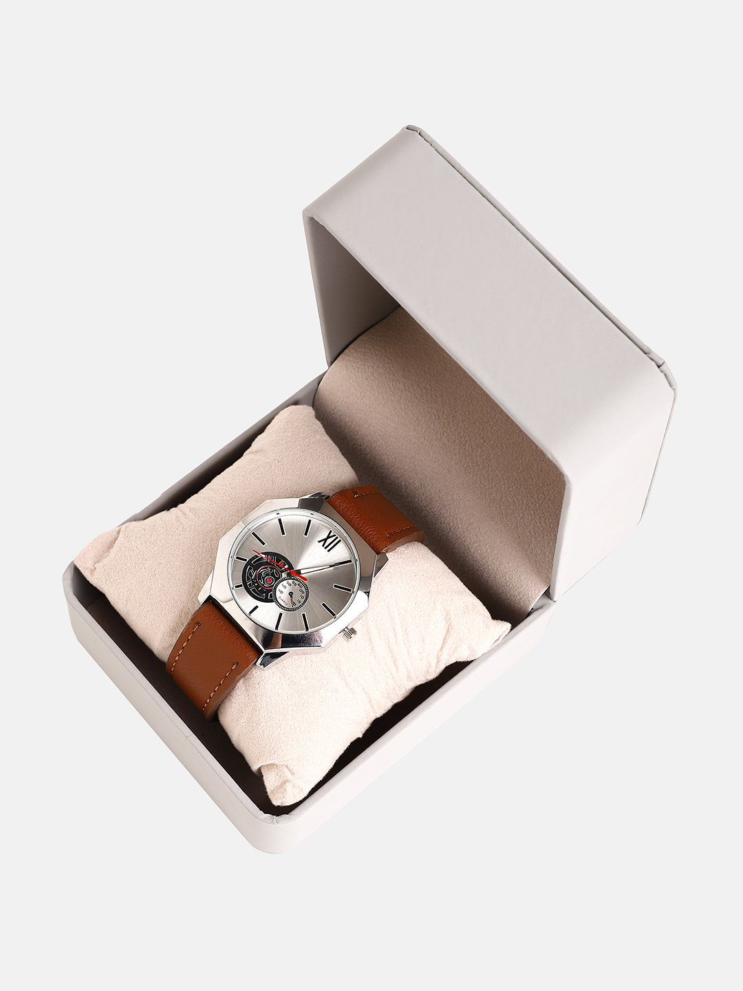 The Formula Leather Round Watch - Metallic Silver