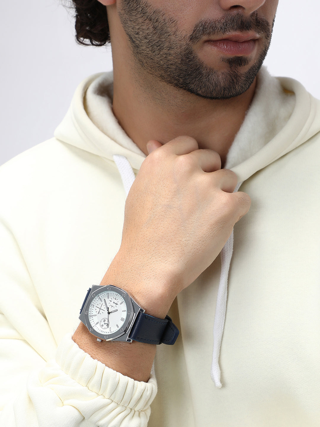 The Torque Compass Round Watch - Indigo Blue