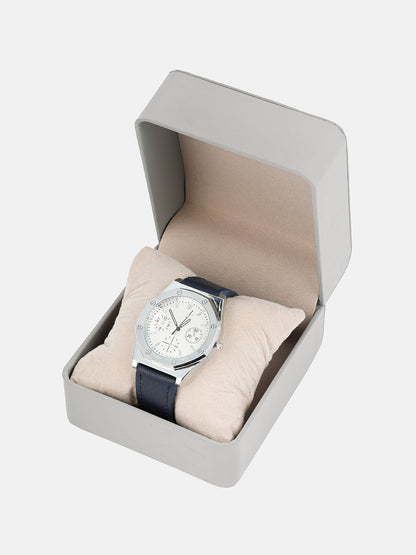 The Torque Compass Round Watch - Indigo Blue