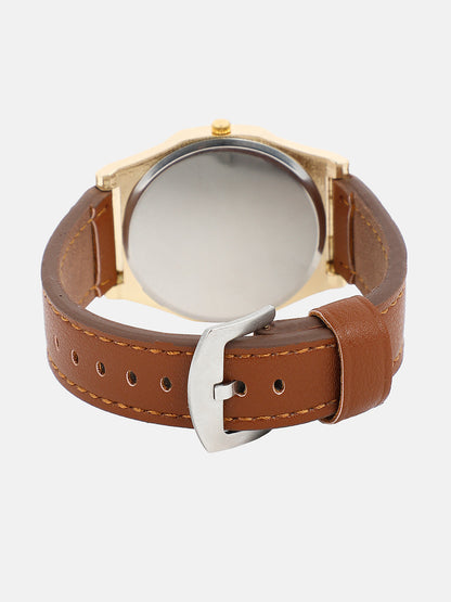 The Torque Compass Round Watch - Chocolate Brown