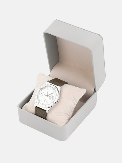 The Torque Compass Round Watch - Olive Green