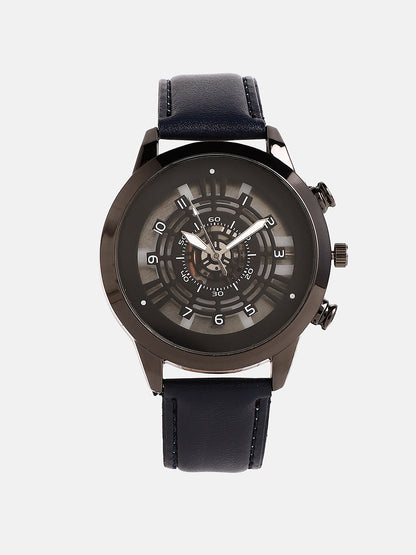 The Aventra Round Watch - Navy Blue