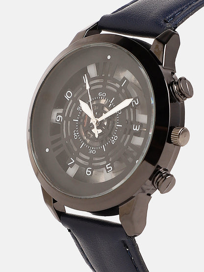 The Aventra Round Watch - Navy Blue