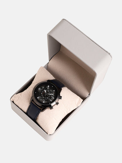 The Aventra Round Watch - Navy Blue