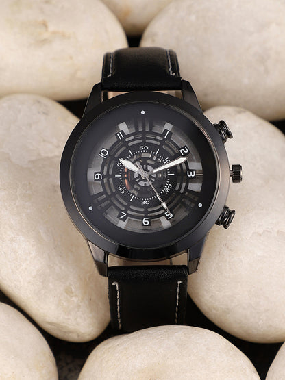 The Aventra Round Watch - Onyx Black