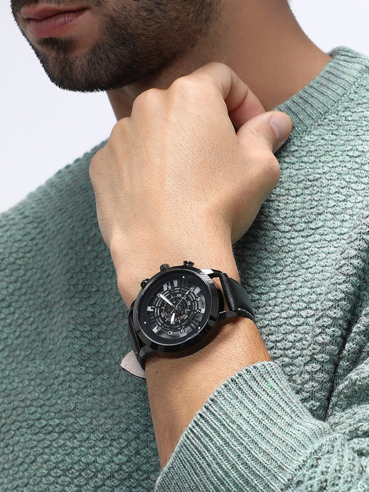 The Aventra Round Watch - Onyx Black