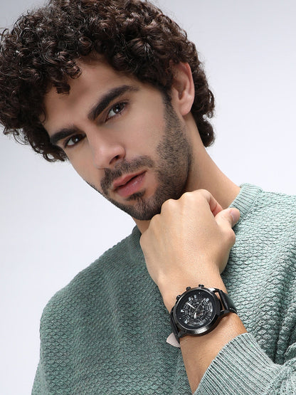 The Aventra Round Watch - Onyx Black