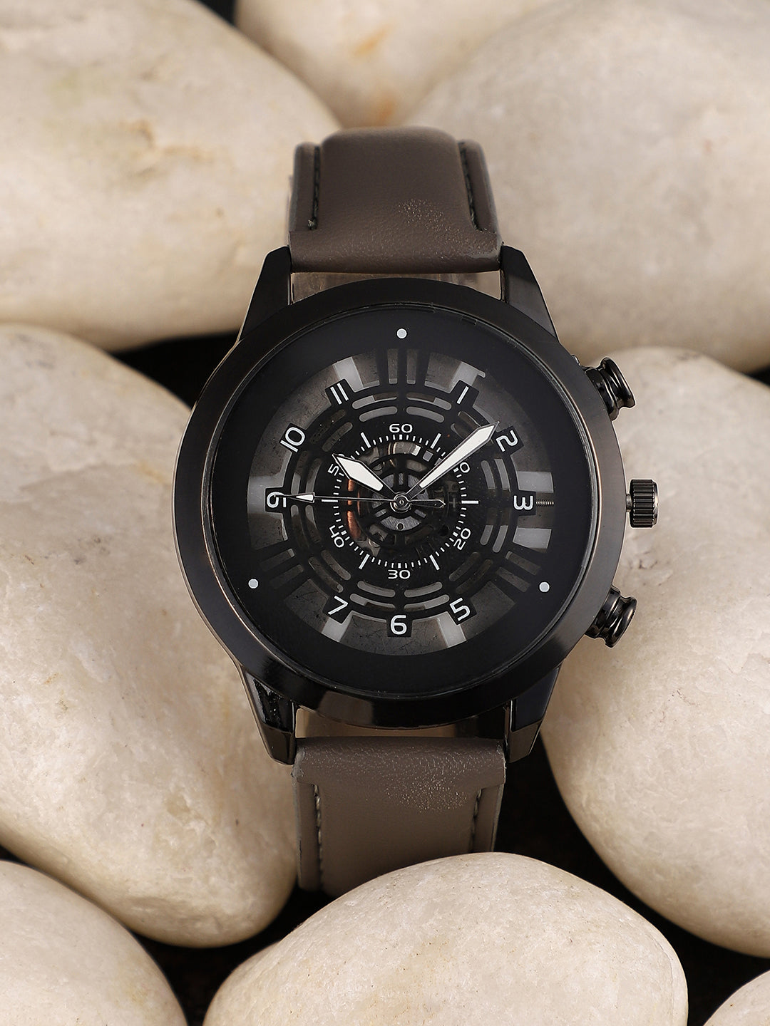 The Aventra Round Watch - Khaki Brown