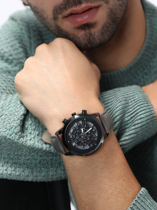 The Aventra Round Watch - Khaki Brown